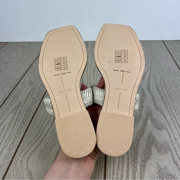 Dolce Vita Women's  Inya Braided Womev Strap Flat Sandals 6.5 Ivory $100 - Picture 6 of 8